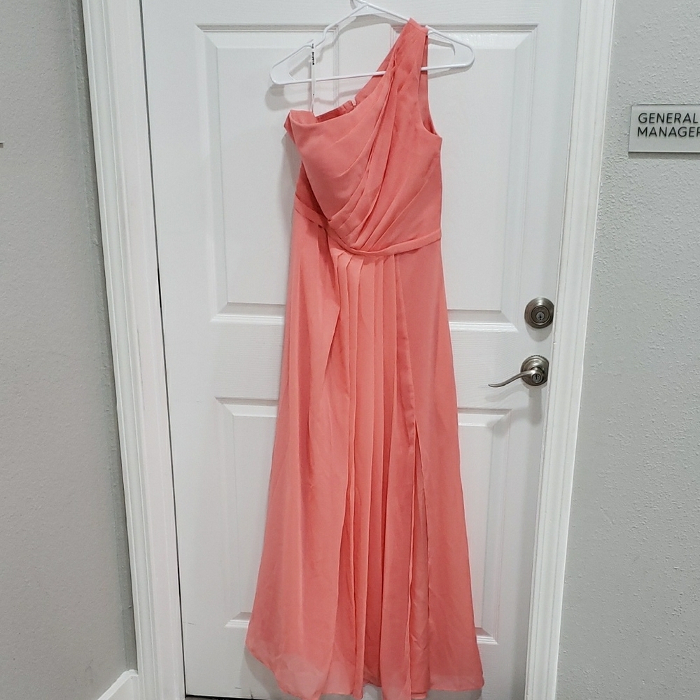 Elegant One Shoulder Coral Dress